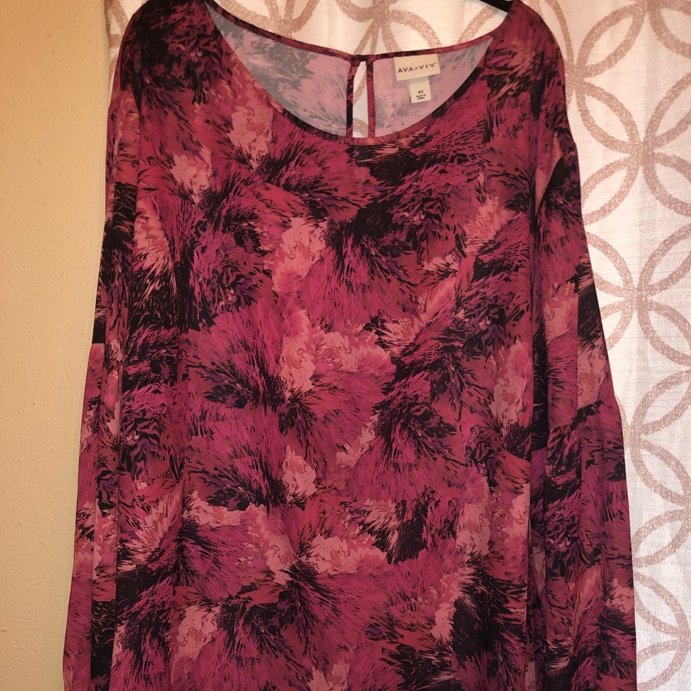 Abstract brush stroke blouse